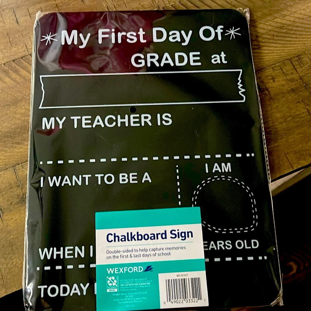 Brand new chalkboard sign my first and last day memories of school